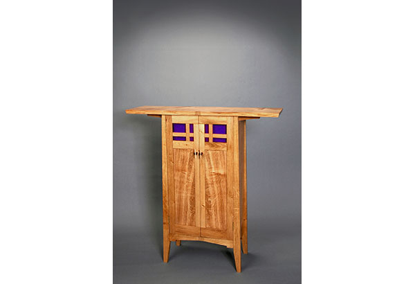 Cabinet in Dartmoor Oak with Cathedral Glass